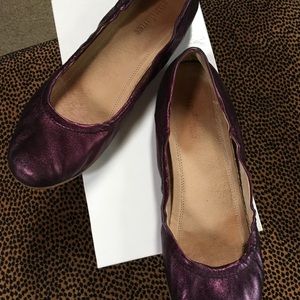 Purple Shimmer ballet flats, all leather!